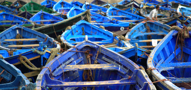 Moroccan Blue Fishing Boats