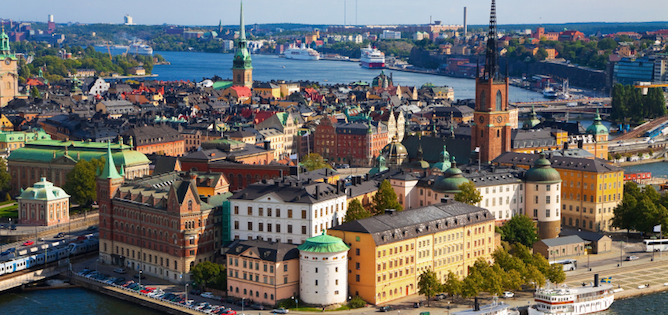 Panorama of the Old Town in Stockholm